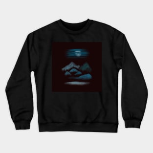 Moon, stork and the mountains. Crewneck Sweatshirt